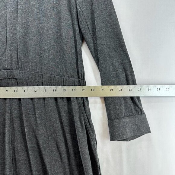 Soft Surroundings Jumpsuit Size L Tamara Cozy Jersey Zip Front Long Sleeve Gray - Picture 9 of 11